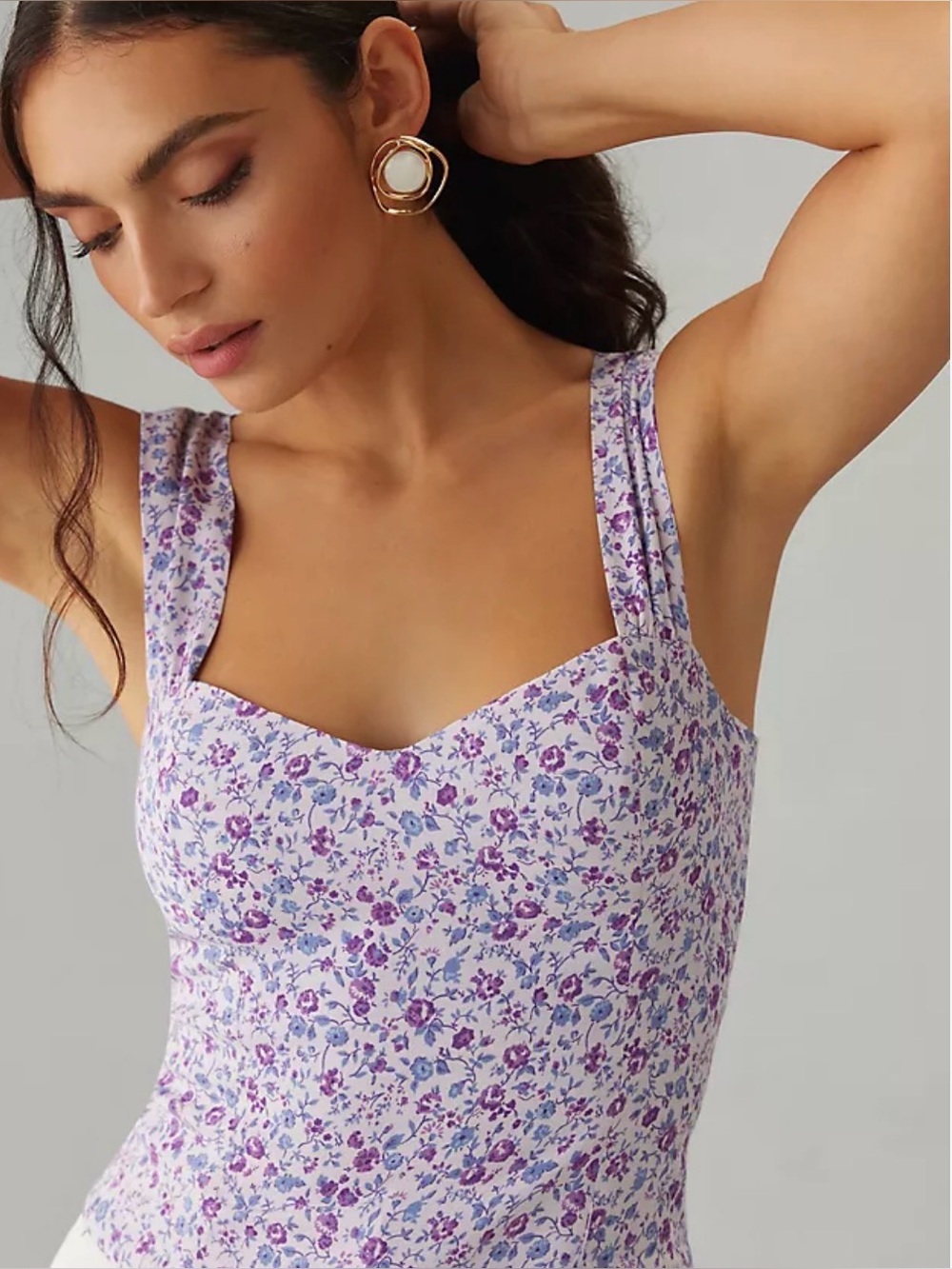 Reformation Hester Lavender Floral Tank
